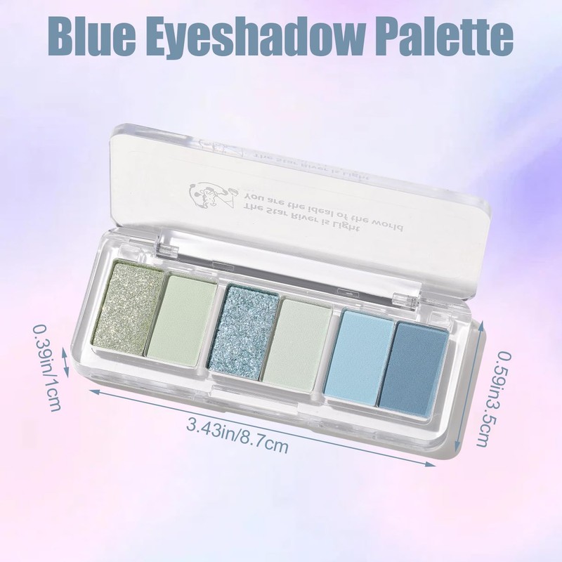 Blue Eyeshadow 6 Colours Eye Shadow Pallets for Women Highly