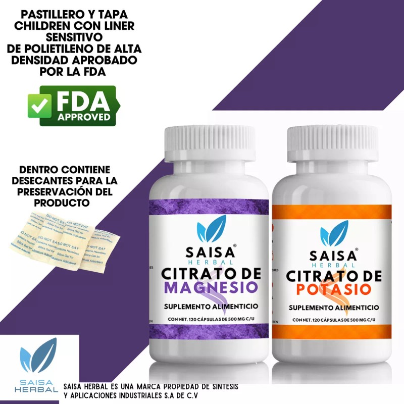 Saisa Herbal Citrato De Magnesio Y Citrato De Potasio 120