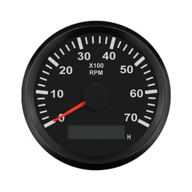 ELING Engine Tachometer 7000 RPM Gauge REV Counter with Hour Meter for Car Boat 85mm 12V 24V with Backlight