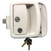 White RV Camper Trailer Entry Door Lock Fastec FIC