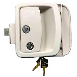 White RV Camper Trailer Entry Door Lock Fastec FIC