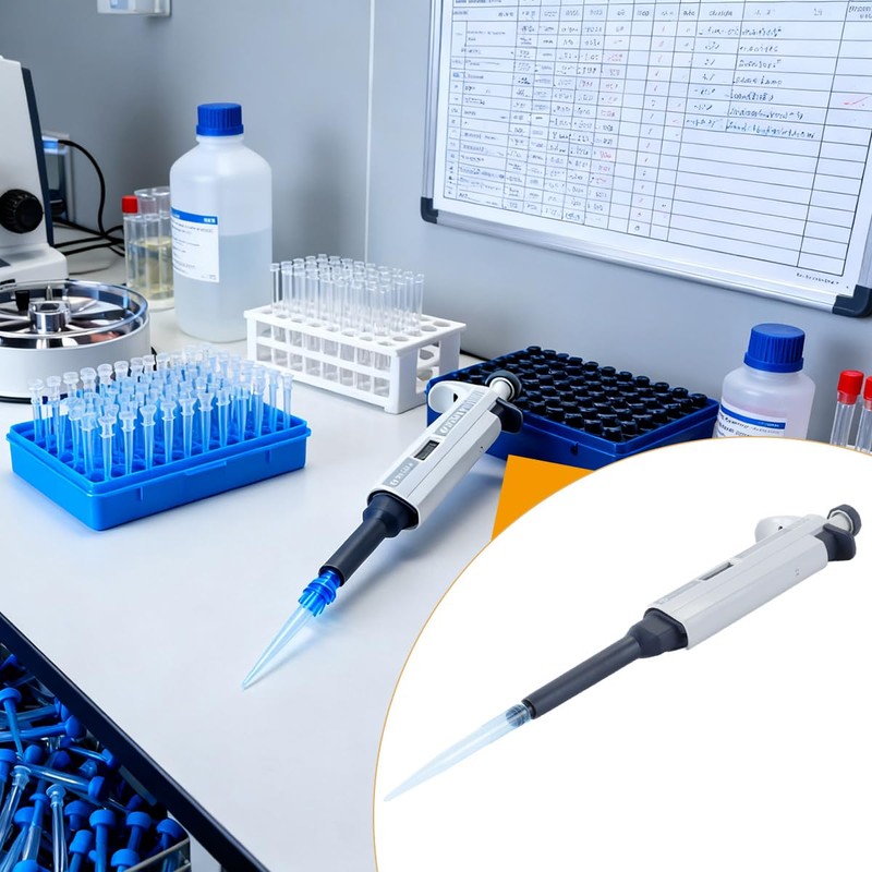 Ausi High-Accuracy Automatic Micropipette – 100μl-1000μl Adjustable, Single-Channel for Laboratory