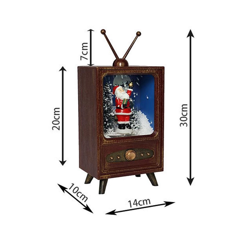 Mini Retro Christmas Snow Music TV Party Decoration Christmas Home