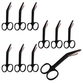AAProTools Lister Bandage Scissors, Stainless Steel, Adult - Bulk Multipack - Select Quantity (Black, 3.5"-10 Pack)