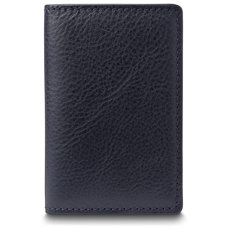 Bosca Navayo Card Case All Leather Wallet Blue-Black