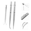 TEHAUX 1 Set Heavy Duty Stainless Steel Jewelry Tweezers Multi