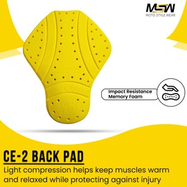 MOTOSTYLEWEAR Universal-CE-2 Back Armor Protection Pad, Level 2 Approved Armor Pads for Motorcycle Jackets, CE Level 2 Back Protector, CE Insert Armor & Pads for Protection for Women and Men.