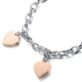 OIDEA Women's Numbers Heart Bracelet: Roman Numerals Curb Chain Bracelet Bangle Exquisite Wrist Elegant Bracelet Gift for Women Mother Daughter Girlfriend, Stainless Steel, Without Stone