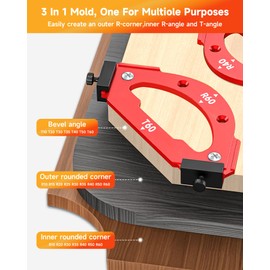 TANYO 7pcs Router Corner Radius Template Router Radius Jig, Aluminum Alloy 3 in 1 Radius Jig Router Templates, R10 R15 R20 R25 R30 R35 R40 R50 R60 T10 T20 T30 T35 T40 T50 T60 Use with Router Table