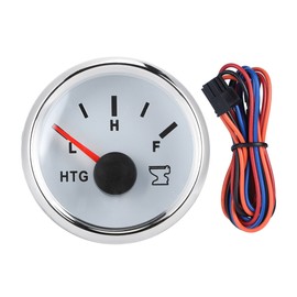 52mm / 2in Marine Boat RV Sewage Water Holding Tank Level Gauge HTG Meter 0-190 ohms 9-32VSilver Frame White Dial