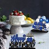 LINGTEER Happy 40th Birthday Blue Acrylic Table Topper Centerpieces Set