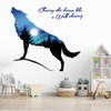 Pinenjoy Wolf Howling Under The Starry Sky Moon Wall Decal
