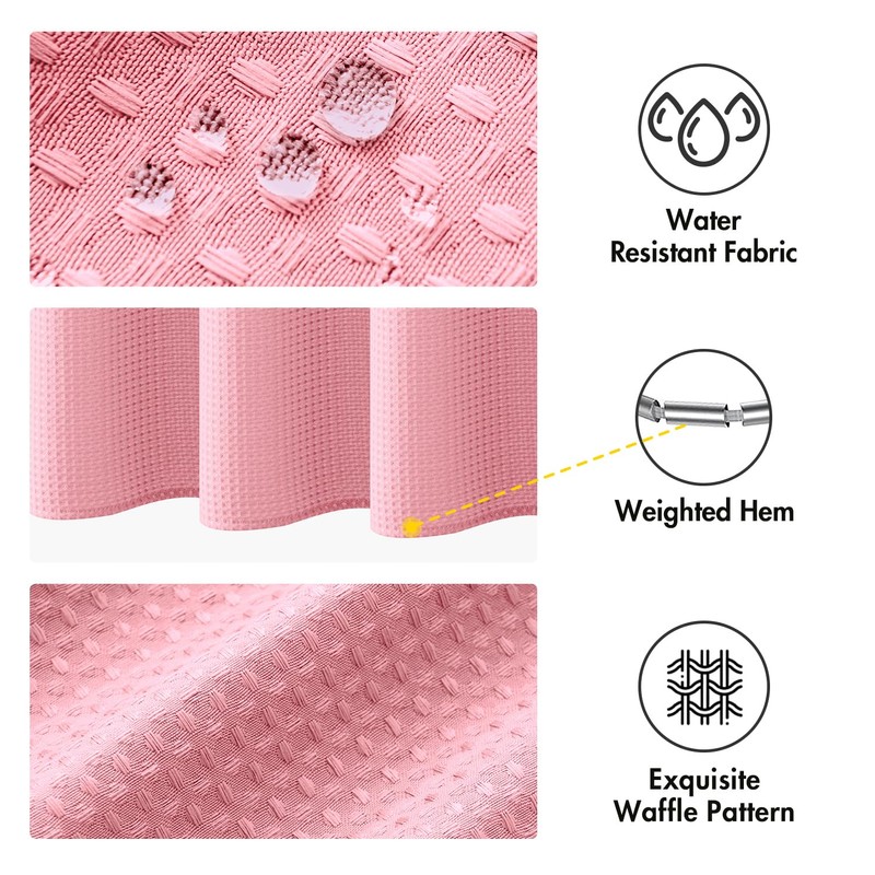 MIULEE Extra Long Waffle Weave Shower Curtain 84 Inch Long