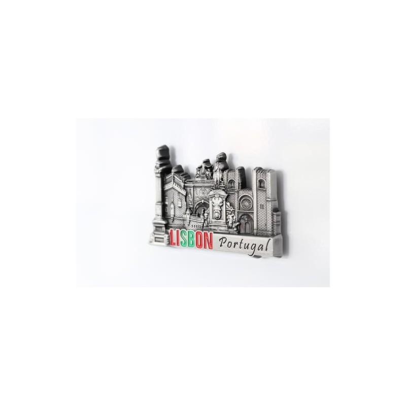 Lisbon (Portugal) - 3D Metal Fridge Magnet for Kitchen Refrigerator