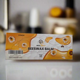 3 pack of Beeswax balms - Moisturizer for lips, hands, feet and skin all natural