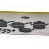 BELLA 12 Piece Nonstick Kitchen Essentials Cookware Set black New