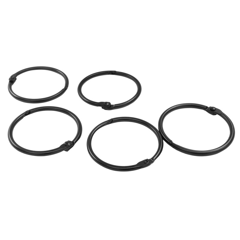 Hordion 50 PCS Binder Rings 1-1/2 Inch, Black Book Rings