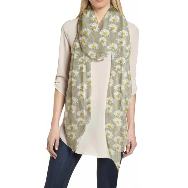 Lina & Lily Daisy Floral Print Women's Scarf Shawl Wrap