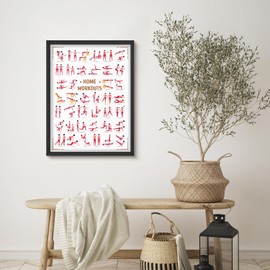 SIGNWIN Framed Poster Home Workout Exercise Poster - 50 Bodyweight Exercises for Fitness Enthusiasts Decorative Multicolor for Living Room, Bedroom, Office - 12"x16" Black