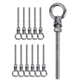 LALAGO Pack of 12 Eye Bolts | Eye Bolt M8 x 80 mm | Eye Bolt M8 | Eye Bolt 304 Stainless Steel | Screw Hook Eye Screws M8