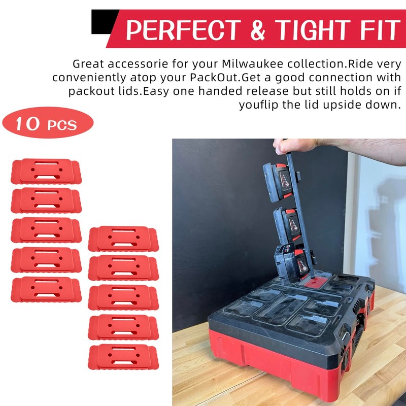 Red Feet Mounting System for Milwaukee Packout – 10pcs Options,