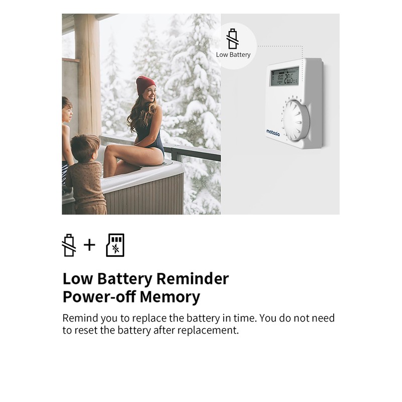 Matosio TH611 Digital Programmable Wireless Thermostat Heater with Receiver, Boiler