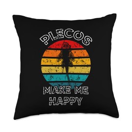 Plecos Make Me Happy Plecostomus Sucker Fish Throw Pillow