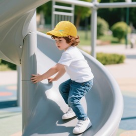 MCWTH Dinosaur Baseball Cap for Toddler Boys Girls, Kids Embroidered Sun Hat 2-8 Years Old Yellow