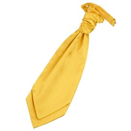 DQT New Men Plain Satin Groom Best Man Formal Wedding Pre-Tied Scrunchie Cravat Marigold