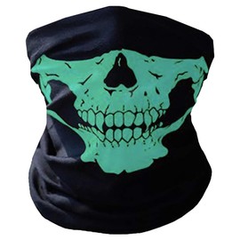 WHITE FANG FG028 Men's Face Guard, Neck Warmer, Skull Skull, UV Protection, Airsoft Game, For Men (06: Green)
