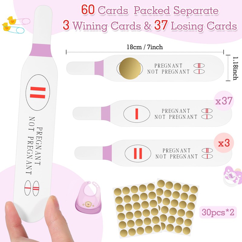 Sinload 40 Pcs Pink Scratch off Pregnancy Test Kit Baby