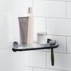iDesign Self-Adhesive Razor Holder-Matte Black SA Shower, Corner Shelf