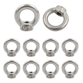 AUXBC 10PCS M3 Lifting Eye Nut, Stainless Steel Lifting Eye Threaded Nut Fastener Hardware Ring Shaped Eye Bolt, 13mm/0.51inch OD
