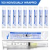 Pack of 100 3 ml 20G 25 mm Plastic Tube,