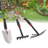 3PCS Garden Tool Set Iron Stainless Steel Five Teeth Rake