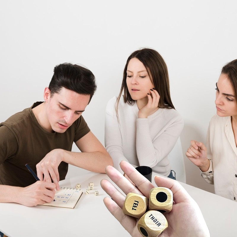 Left Right Centre Dice Game, 3 Pcs 16mm 6 Sided