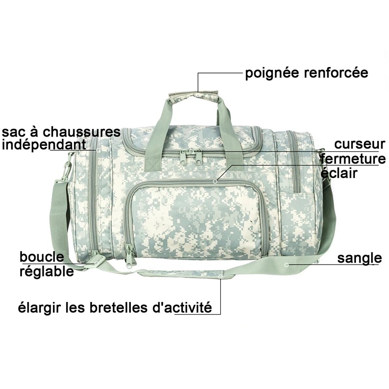 Waterproof Sport Gym Duffel Bag Large Capacity Weekender Bag with