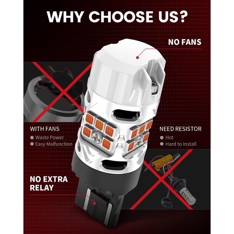 LASFIT Turn Signal bulbs for 2007-2014 Honda CR-V