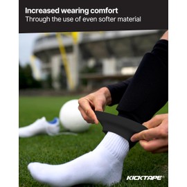 KICKTAPE® Football Shin Pads Holder, Made of Extremely Gentle Material for Shin Pads Football Men, Women & Kids, Non-Slip and Washable, Football, Shin Guard Holder, Black