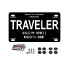Traveler Right to Travel On Black Motorcycle Aluminum License Plate