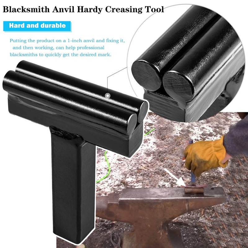 Blacksmith Anvil Hardy Tool Set 1Inch Creasing Tool Stake,Bottom Fuller,Hot