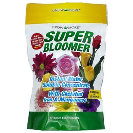 Grow More Super Bloomer 15-30-15 Fertilizer - 3lbs of Flower Fertilizer Bloom Booster for More Colorful Blooms & Blossoms - Flower Food for Flowers of All Types with Chelated Iron & Manganese