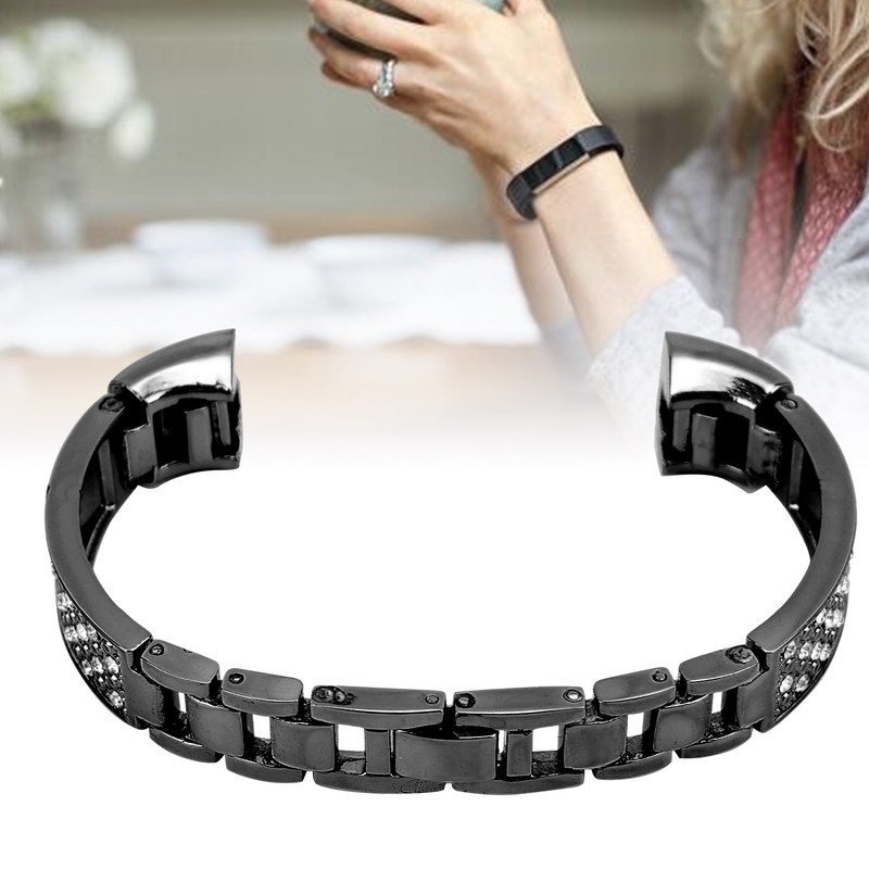 Stainless Steel Bracelet Women Inlay Rhinestones Wristband Wrist Decoration for
