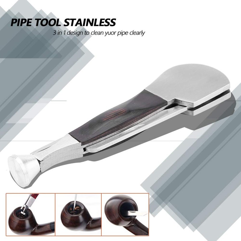 Wood Pipe 2Pcs Stainless Steel Pipe Tool 3 in 1