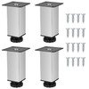 Pack of 4 Furniture Feet, 100 mm, Stainless Steel Feet