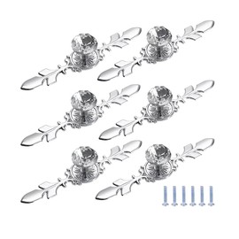 Aokesy Perilla de Cajón, 6 Piezas Jaladeras para Armaros de Cristal,Perillas de Puerta Redonda de Cristal con Tornillos, Jaladeras de Muebles, Manijas para Cocina Cajones Armarios Baño