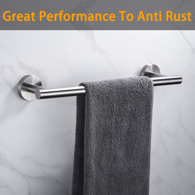 Nolimas Brushed Nickel Bath Towel Bar Single Bars Towel Rack