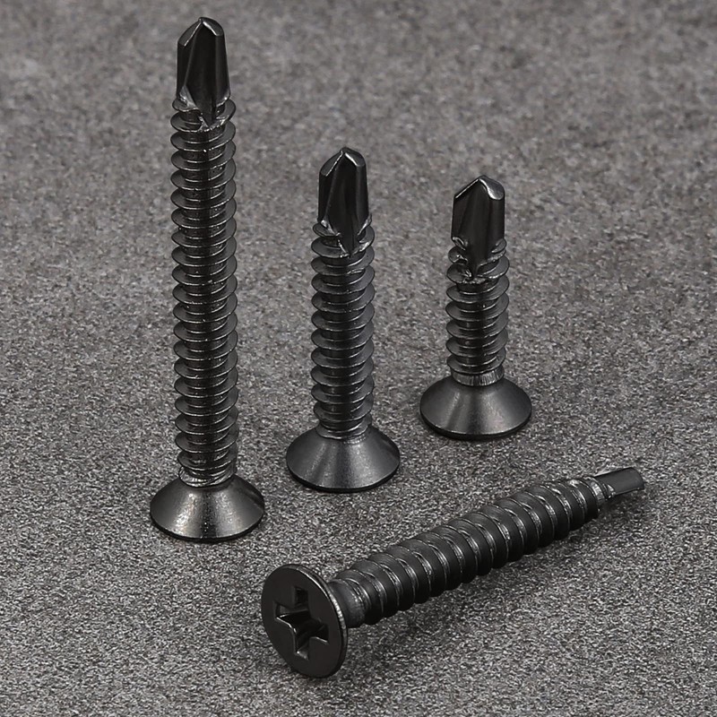 Wensilon（400pcs）#8×3/4”for Sheet Metal Self-Tapping Screws 410 Stainless Steel Flat Head