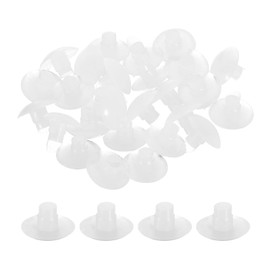 sourcing map 76Pcs Glass Table Top Bumpers with Stem, 6mm/0.24" Rubber Bumper Grippers Curved Base Anti Slip Table Spacers for Patio Cabinet Furniture (Fits 1/4Inch Hole), White