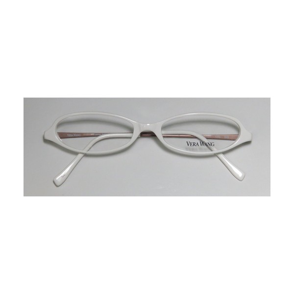 Vera Wang V46 Womens/Ladies Cat Eye Full-rim Designer Sleek European Eyeglasses/Eye Glasses (48-15-130, White/Brown)